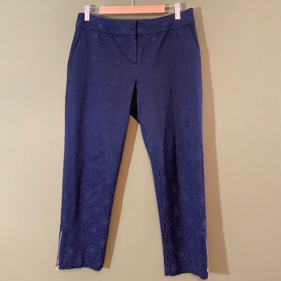 SoCa St. John jacquard dark navy pants 8 - Picture 1 of 10